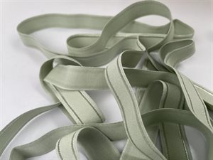 BH strop elastik - lækker kvalitet i støvet grøn, 16 mm